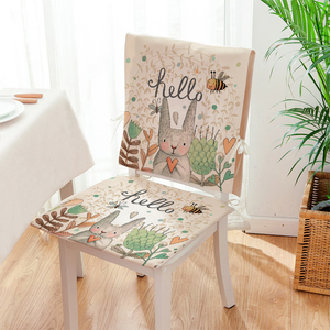 珍珠松 卡通棉麻混纺家居布艺椅垫餐椅套靠背套椅背套坐垫