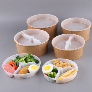 一次性牛皮纸汤面粉双层打包盒便当快餐饭盒纸质环保纸盒外卖盒