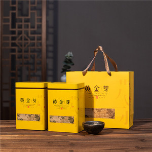 500克两罐一斤黄金芽空铁盒茶叶罐马口铁包装罐礼品盒简易包装盒