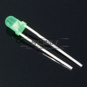 3mm 绿发绿LED 绿发普绿绿光 F3发光二极管 直插圆头 1K=13元