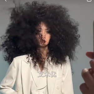 爆炸头假发黑人烫自然蓬松卷发Afro Curly Wig 非洲小卷假发套