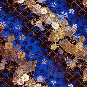 扇子日系织锦缎 日式绸缎日本风布料碎花和服腰带面料笔袋落英扇