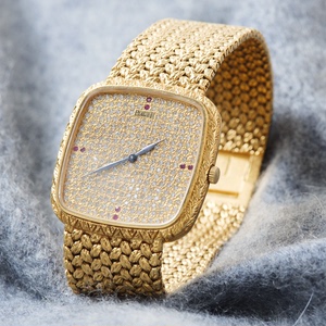 Piaget伯爵满天星红宝石钻石面18K金手动机械古董表中古男女手表