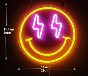定制笑脸表情霓虹灯室内室外造型灯墙壁装饰灯个性化发光字亚力克