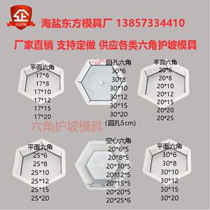 平面六角塑料模具水泥混凝土预制块护坡砖模具塑料模型六角空心块