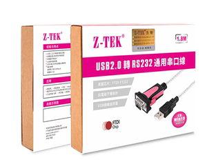 Z-TEK力特USB转串口线RS232 9针COM USB2.0 FT232 ZE533C支持W7