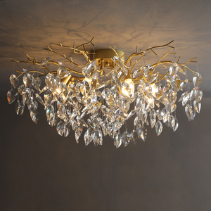 水晶客厅吸顶灯美式轻奢个性大气枝形金色欧式复古主房间卧室灯具