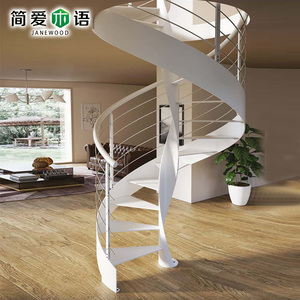 室内整体楼梯跃层欧式复式阁楼简约钢木定制DIY旋转楼梯家用现代