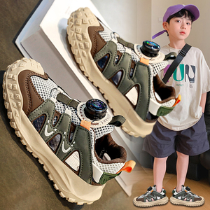 男童包头凉鞋夏季2024新款儿童网面镂空运动网鞋大童男孩沙滩童鞋