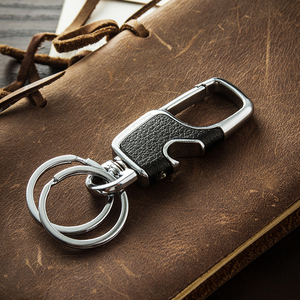 简约男士腰挂钥匙扣创意汽车真皮钥匙链挂件钥匙圈环锁匙扣定制
