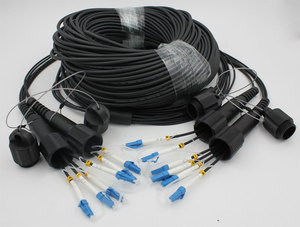 带保护头DVI光纤延长器LC-LC单模6芯TPU铠装光纤跳线六芯野战光缆