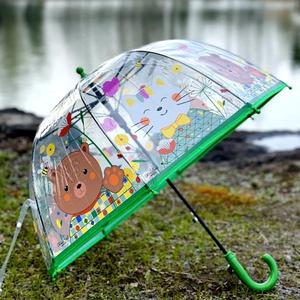 专为小小朋友设计的可爱小动物幼儿用透明伞透明雨伞长柄伞儿童伞