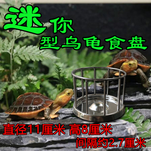 迷你乌龟喂食器 陆龟 半水龟食盘 304不锈钢宠物黄缘安缘食盆食台