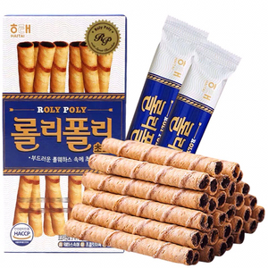 海太巧克力脆卷62g*1韩国进口零食冰激凌蛋卷棒棒夹心饼干零食