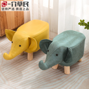 实木儿童小凳子家用换鞋凳矮凳创意可爱动物坐凳卡通大象宝宝板凳