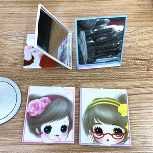 韩版卡通简约翻盖小镜子 随身镜 化妆镜方形 淘宝赠品小礼品