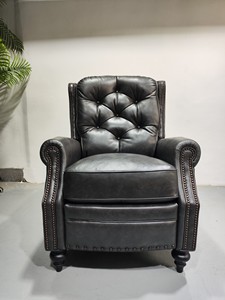 外贸HOOKER胡克直皮功能椅 休闲沙发椅 全进口复古色头层油蜡皮