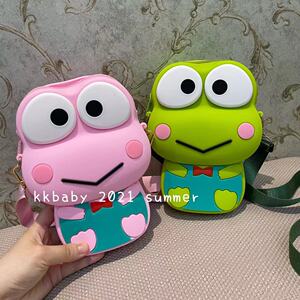 kkbaby韩版童装21夏季男童女童迷你可爱青蛙硅胶包包斜挎拉链小包