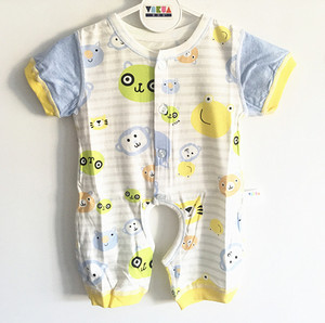 0-18个月 婴悦家夏装连体衣服 婴儿开档哈衣 纯棉夏季短袖连身衣