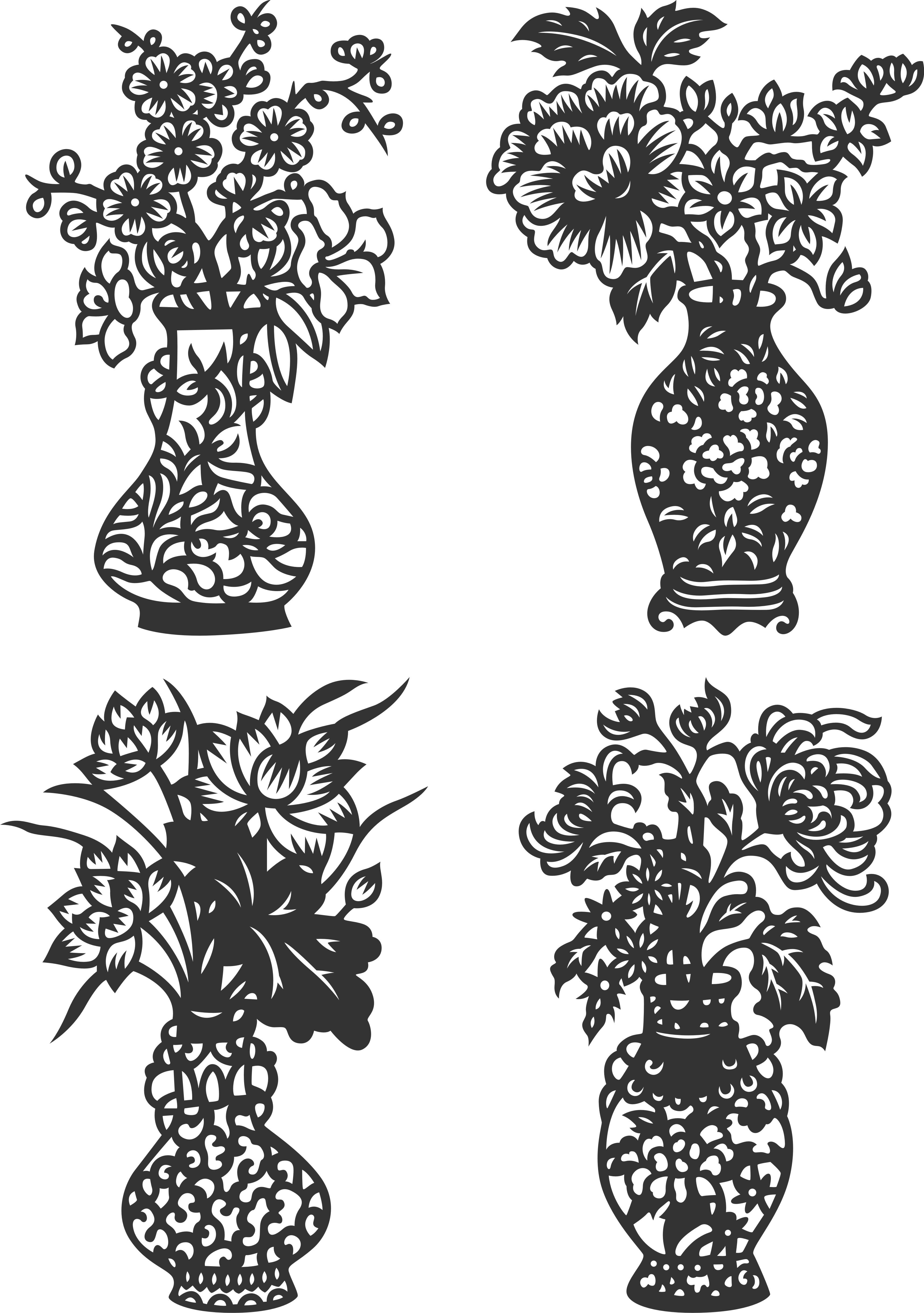 剪纸图案底稿打印图样剪纸图样图案模板学生剪纸样稿刻纸图案底