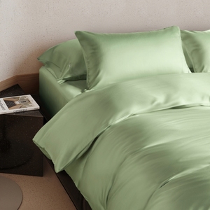进口60支兰精天丝四件套纯色拼色床单被套夏季凉感简约风床上用品
