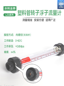 PVC内丝流量计 塑料管转子浮子流量计 LZS-15/25/50无导杆液体水