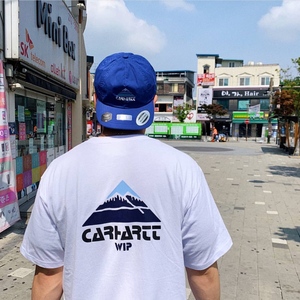 CARHARTT WIP卡哈特流行工装潮牌重磅男女情侣装雪山蓝山短袖T恤