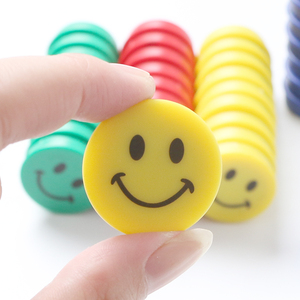 彩色30mm圆形笑脸白板磁粒微笑磁铁吸铁石磁贴教学冰箱贴磁扣10粒