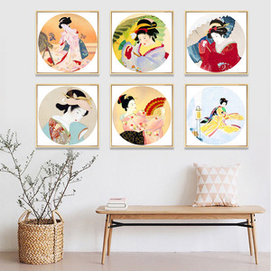 日本装饰画日式风格挂画人物美女仕女图壁画浮世绘料理店包厢墙画