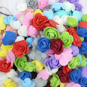 3.5cm仿真PE泡沫玫瑰花朵手工装饰花花环用花假花小头花整包100朵