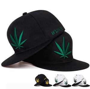 Maple Leaf Hip Hop Hat 树叶刺绣平沿帽嘻哈帽男女街舞棒球帽
