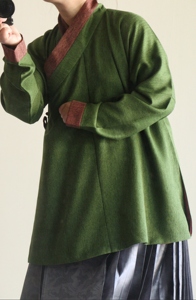 青竹居传统服饰—古色系列明制立领交领窄袖日常款可改款