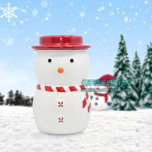 美国星巴克正品杯2017年圣诞节杯新年圣诞雪人咖啡豆储存壶储蓄罐