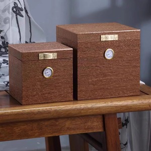 高档木纹纯色描金境界方盒散茶装茶叶礼盒