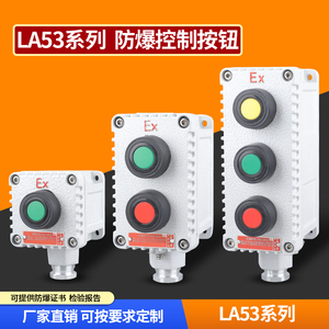 防爆控制按钮 启动停止自复位按钮 3挡旋钮远程控制按钮盒LA53-2H