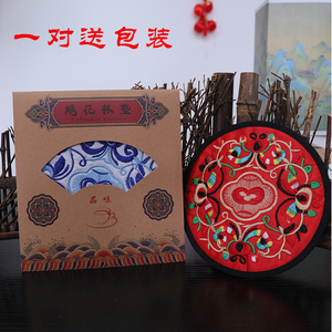 中国风绣花杯垫隔热垫刺绣茶垫中国民族元素苗绣特色小礼品送老外