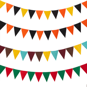 儿童生日派对装饰拉旗三角旗商场幼儿园教室布置串旗无纺布小彩旗