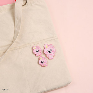 韩国正品BT21 大号Q版刺绣徽章胸针包袋装饰别针wappen badge L