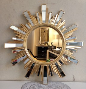 新款欧式浴室镜玻璃方块拼贴玄关太阳镜防水装饰镜化妆镜壁挂镜子