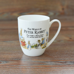 出口英国兔子系列 马克杯 咖啡杯 咖啡勺 欧式 陶瓷 带盖水杯