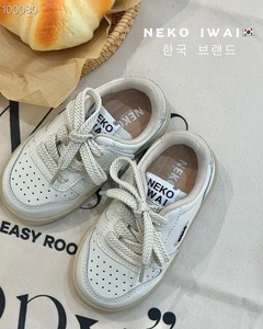 NEKO韩国童鞋2024春季新款中小童开学季超软牛皮板鞋男女童运动鞋