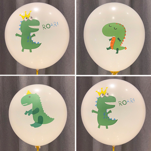 加厚12寸恐龙乳胶卡通儿童玩具气球幼儿园波波球DIY材料内球圆形