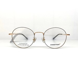 歌诗图时尚复古β钛眼镜架7012男女款黑金眼镜框圆形小脸高度近视