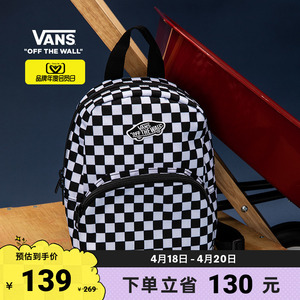 【会员日】Vans范斯官方 女子双肩包背包黑白棋盘格美式复古