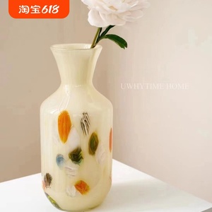 新款现代简约创意玻璃花瓶奶油风家居装饰摆件样板房桌面工艺品