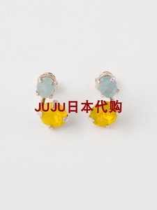 *日本代购 耳环 黄色蛋白石水晶海蓝宝石美丽贵石独特2.9比利时製