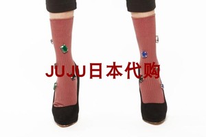 *日本代购袜子五粒彩色水晶珠宝闪耀亮闪闪个性时尚3色10.5日本製