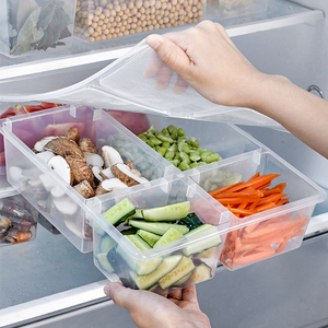 食材保鲜盒冰箱用冷冻食物分格盒葱姜蒜配菜盒食品级一周备菜盒子