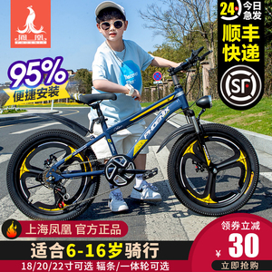 凤凰儿童自行车男孩8-10-12岁6中大童女孩学生山地车变速减震单车