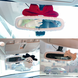 汽车车内后视镜装饰套女创意网红卡通可爱通用汽车用倒车镜保护套